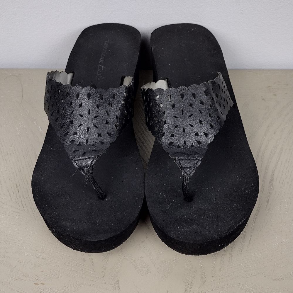 Black Platform Flip Flops
